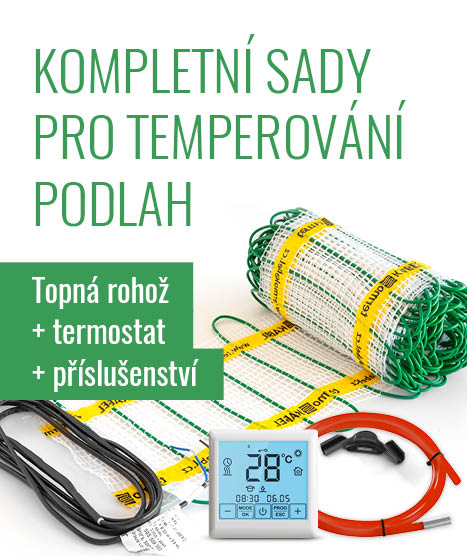 kompletní sady pro temperování podlah - Topná rohož 
+ termostat + příslušenství