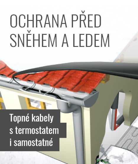 Ochrana před sněhem a ledem - Topné kabely 
s termostatem i samostatné.